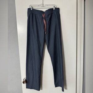 Figs Women’s Heathered Denim Pants with Pink Drawstring